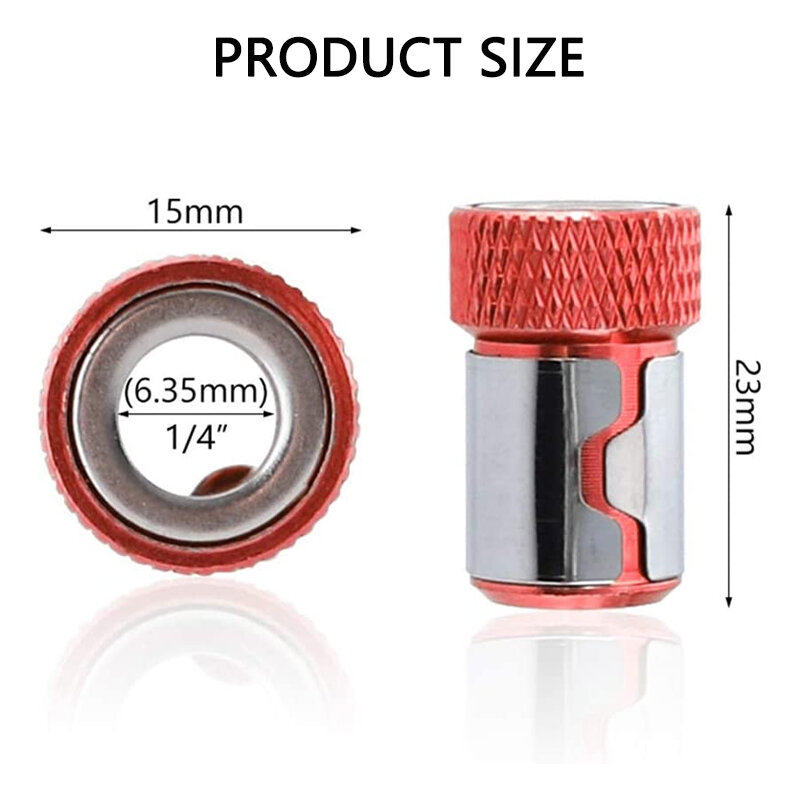 Universal Magnetic Ring for 6.35mm 1/4" Drill Bit Magnet Powerful Ring Strong Magnetizer Electric Screwdriver Bits