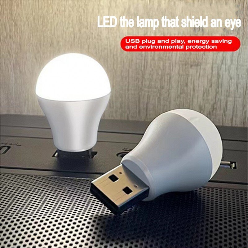 USB ปลั๊กไฟคอมพิวเตอร์แบบพกพาชาร์จ USB ไฟ LED แว่นตาอ่านหนังสือ USB Night Light