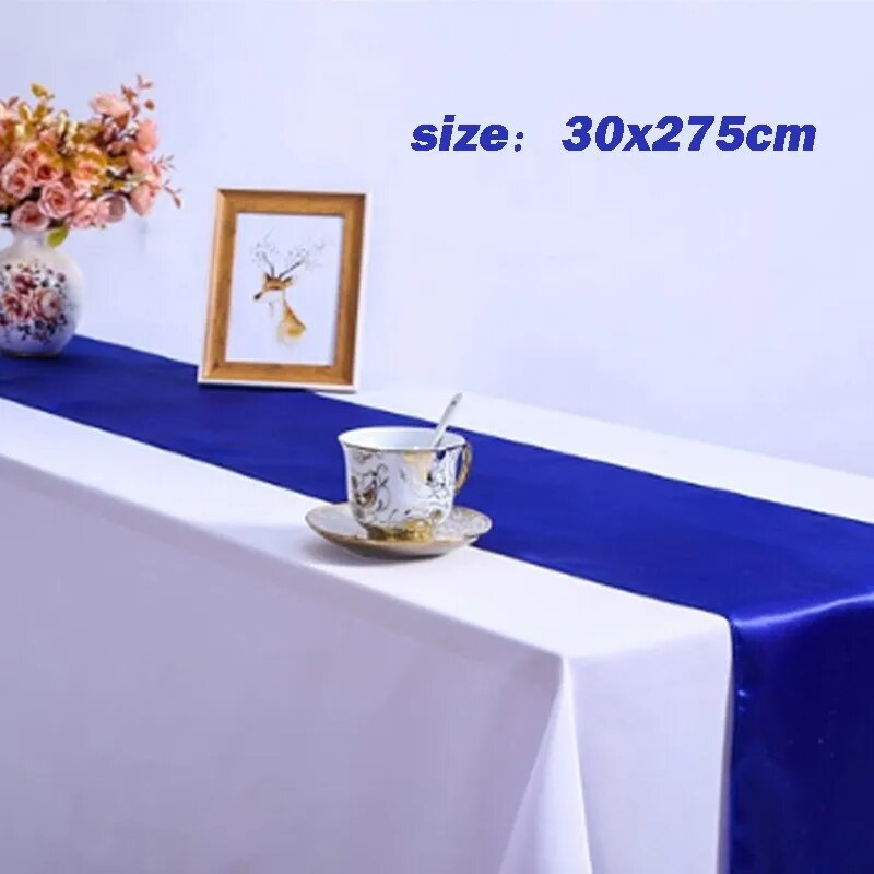 Camino de mesa de satén Multicolor, decoración de boda y Navidad, 30x275cm, 1 unidad