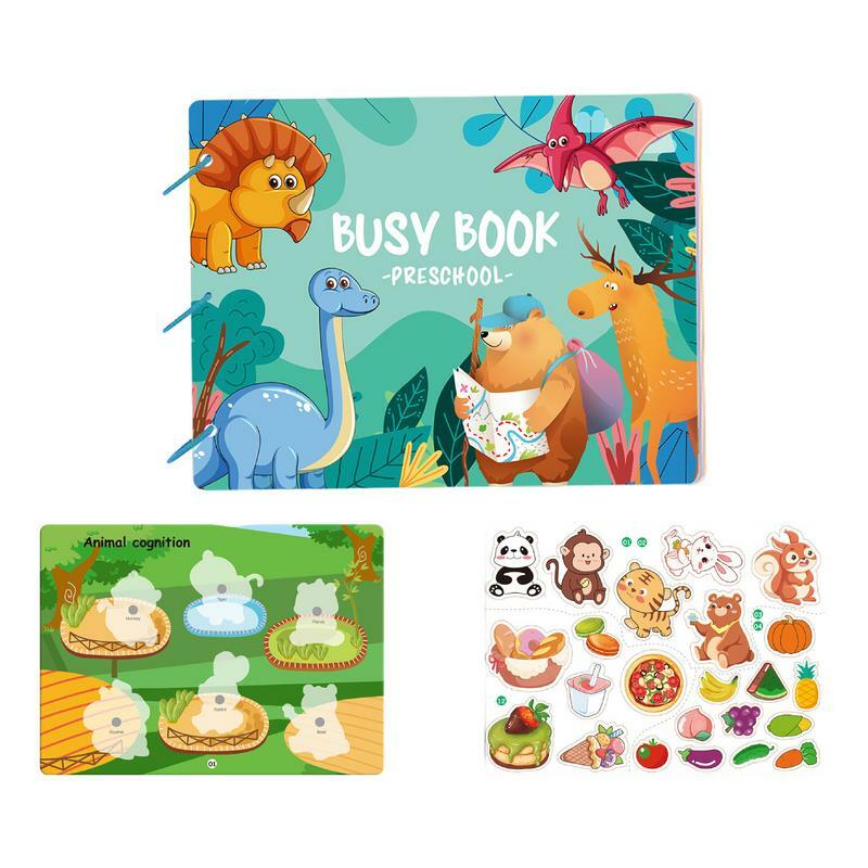 Montessori Life Skills Tema Sticker Book para crianças, Livros silenciosos reutilizáveis, Brinquedos Educativos Pré-Escolar, Brinquedo Cognitivo