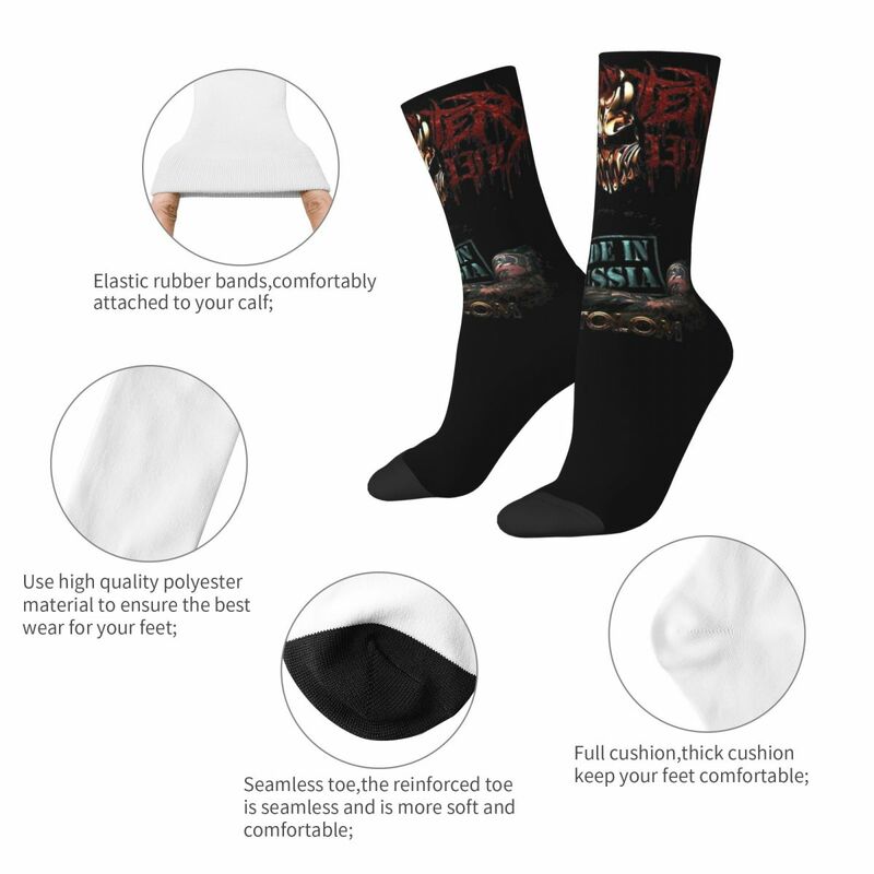 Kostolom-Chaussettes à tube moyen en métal pour hommes et femmes, accessoires de bande, cadeau d'anniversaire doux, abattage de la mort pour prévenir