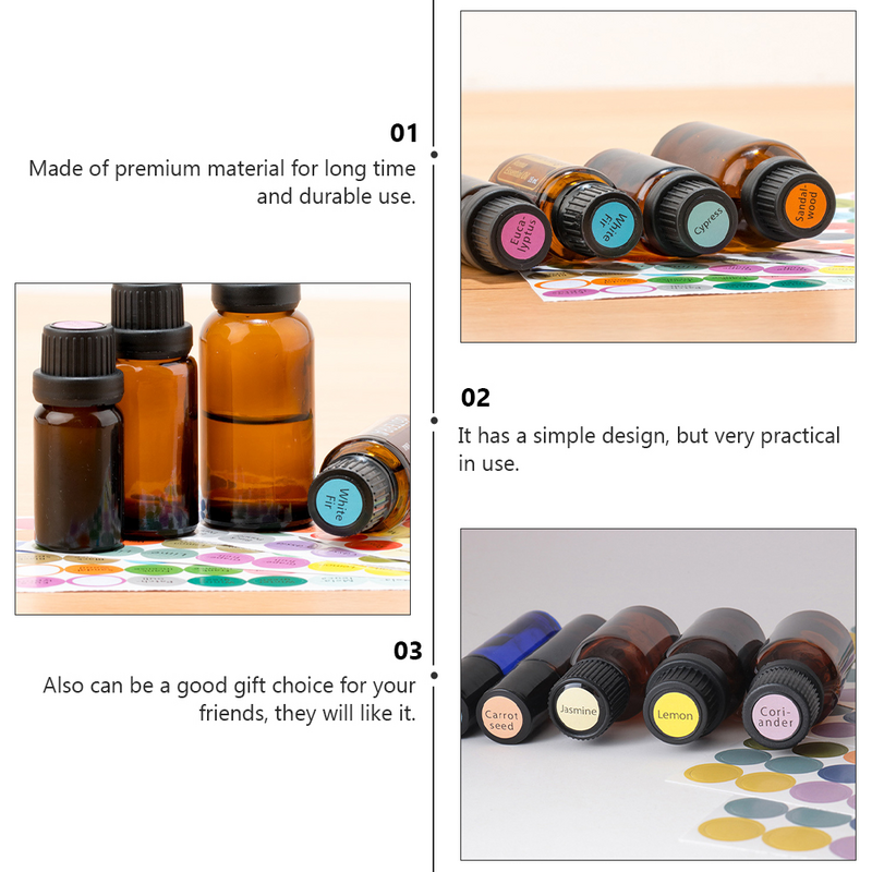 Lecythus-etiquetas adhesivas para botellas de aceite esencial, marcador para enlatar, 10 piezas