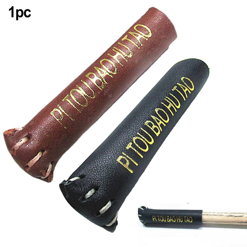 1 pz Snooker biliardo Cue Tip Head Cover protettiva in pelle Cue Head Protector robusti accessori per sport all'aria aperta 65*15mm