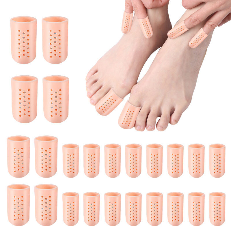 Sarung Gel silikon pelindung jari kaki, 1/2/5/Pasang penutup nyeri mencegah lecet jagung alat perawatan kuku kaki pemisah jari kaki