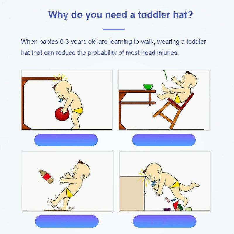 신생아용 조절 가능한 아기 헬멧, 6 개월 18 개월 유아 모자, 어린이 안전 헬멧, 크롤링 워킹 헤드 보호 모자, 아기 모자