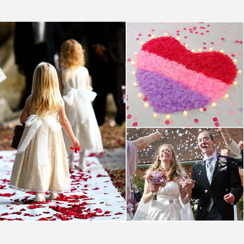 Seda artificial rosa pétalas para casamento, 100 peças, flores de tecido não tecido, diy
