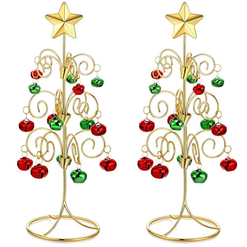 2PCS Ornament Display Tree Tabletop Metal Holder Hanger Wire Hook Ornament Stand Metal Christmas Tree Ornament Holder Durable