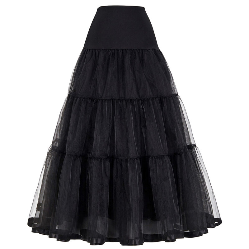 Długa halka marszczona krynolina w stylu Vintage ślubna halka na suknie ślubne pod spódniczkę Rockabilly Tutu