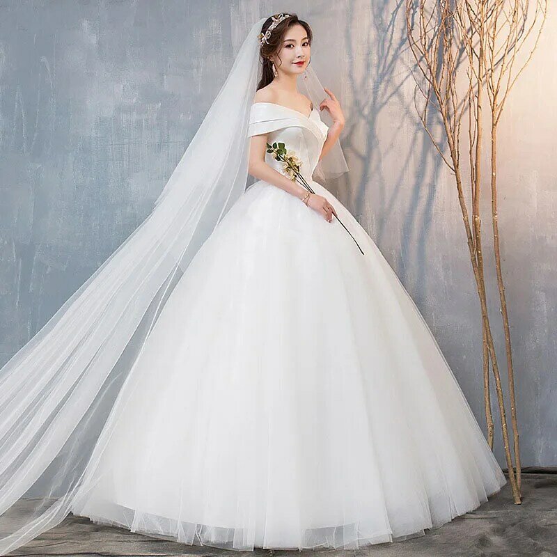 Свадебное платье на одно плечо атласное новое в стиле Хепберн маленькое и простое корейское приталенное белое свадебное платье для женщин
