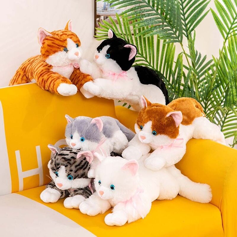 Almofada do sofá de pelúcia, Brinquedo do sono, Cat Plush Doll, Decoração para casa, Simulação Cat Plush Pillow