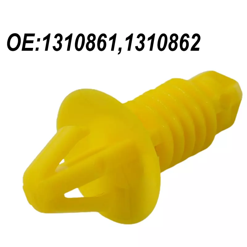 Isolador amarelo durável do traço, grampo plástico do prendedor, parte dianteira, substituição para Ford Garden, 1310861, 1310862, 1 Pc
