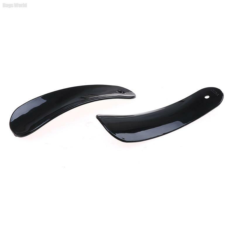 2pcs Professional Shoe Horn Spoon Shape Shoehorn Black Plastic Lifter Flexible Sturdy Slip Shoe Horns Shoe Accessories