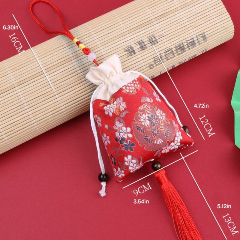 Цветочный Цветок кисточка сумка на шнурке из бисера большой емкости китайский стиль Саше Мешок Hanfu украшение мешок