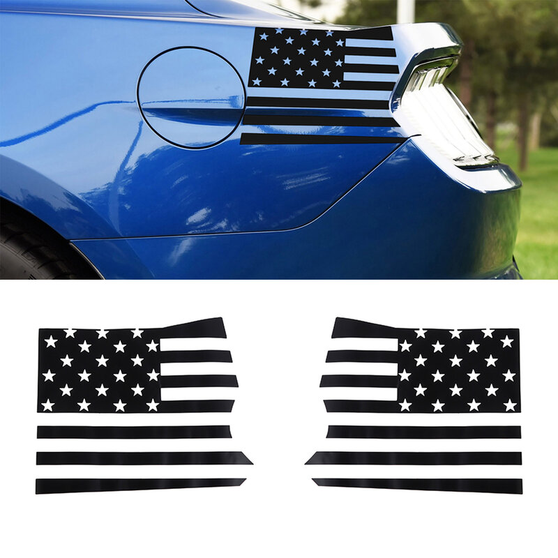 Pegatina de guardabarros trasero de PVC, color negro, para Ford Mustang 2015-2023