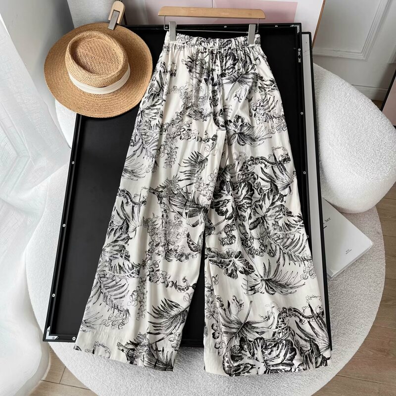 TAP&GO Women's VS Women's Casual Fit Plant Print Street Style Trousers Women's 2024 Spring New Arrival 1229904001