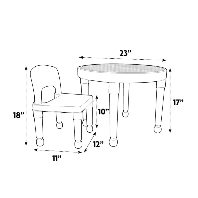 어린이용 플라스틱 활동 테이블 및 의자 2 개 세트, 라운드, 화이트, 블루, 핑크, 투인원