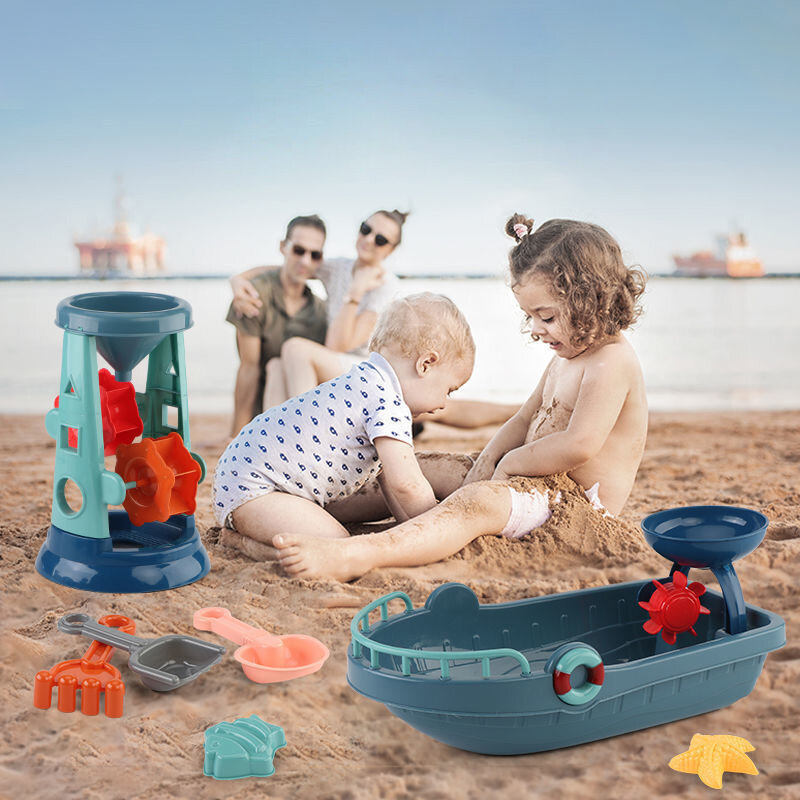 أطفال ألعاب للشاطئ الصيف أدوات حفر الرمال اللعب دلو ATV الساعة الرملية مجموعة الفتيان والفتيات اللعب في الهواء الطلق الهدايا
