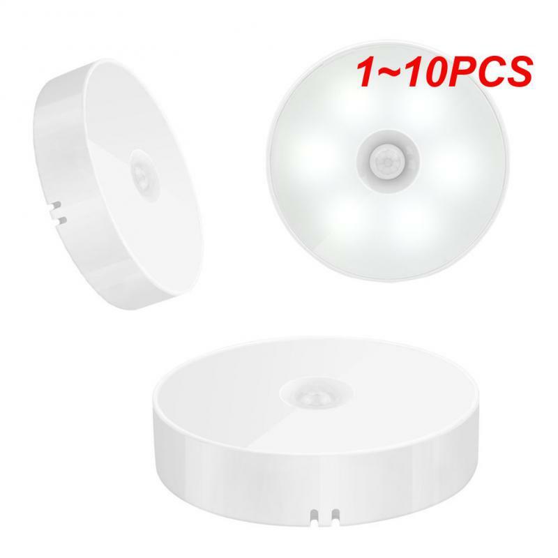 1~10PCS Motion Sensor LED Night Light USB Rechargeable Human Body Induction Light Bedroom Bathroom Stairs Decorative Lighting