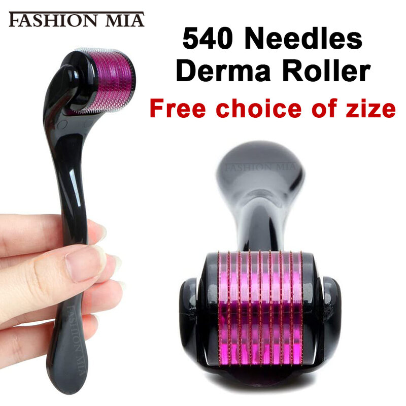 Hair Growth Beard Derma Roller 0.25mm 540 Titanium Microneedle Roller for Facial Skin Care Body Micro Needle Roller Treatment