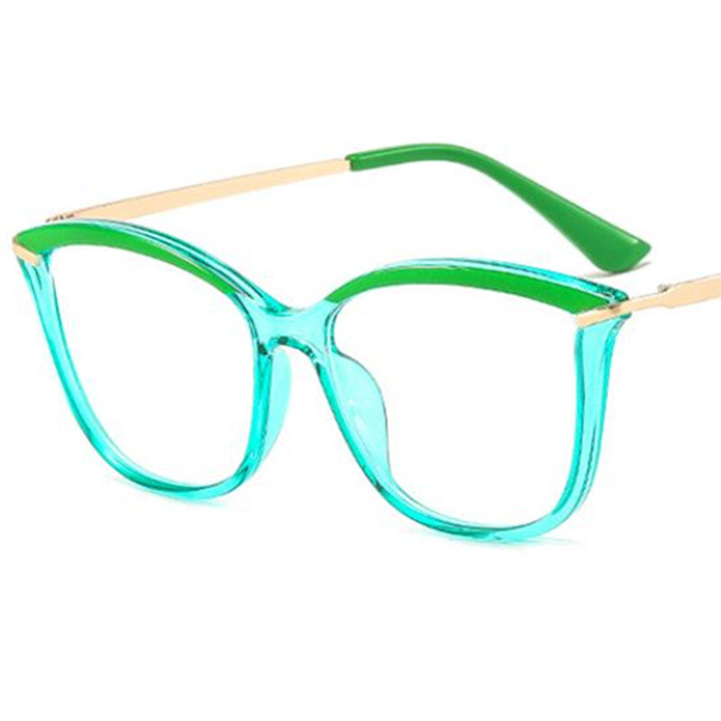 Óculos anti-luz azul para mulheres, óculos olho de gato, patchwork frame, googles personalizados, óculos tr90, moda