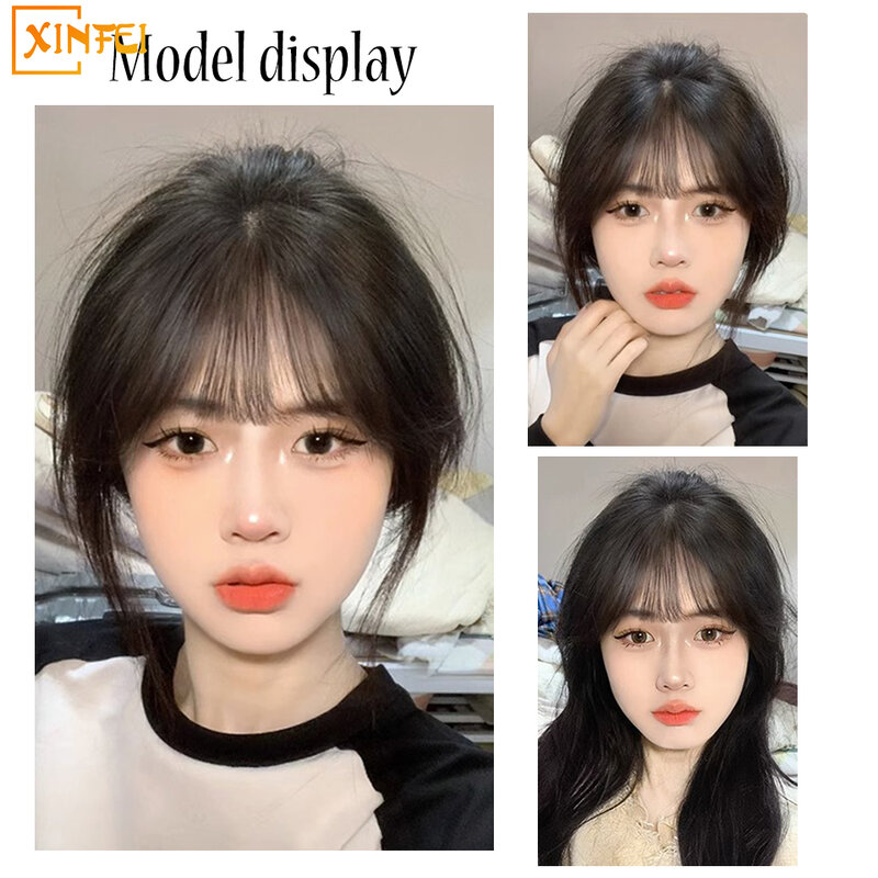 Synthetic Bangs Wig For Women's Opening Top Hair Repair Natural Forehead Coverage White Hair 3D French Light And Thin Fake Bangs