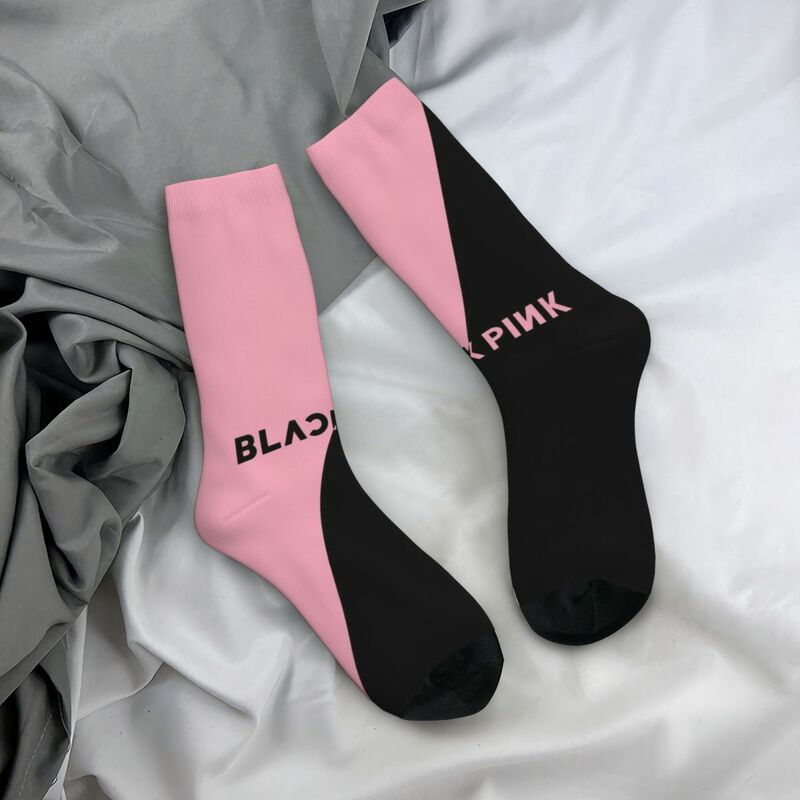 Black Pink Socks Men's Women's Fashion Socks High Quality Spring Summer Autumn Winter Stockings Gifts
