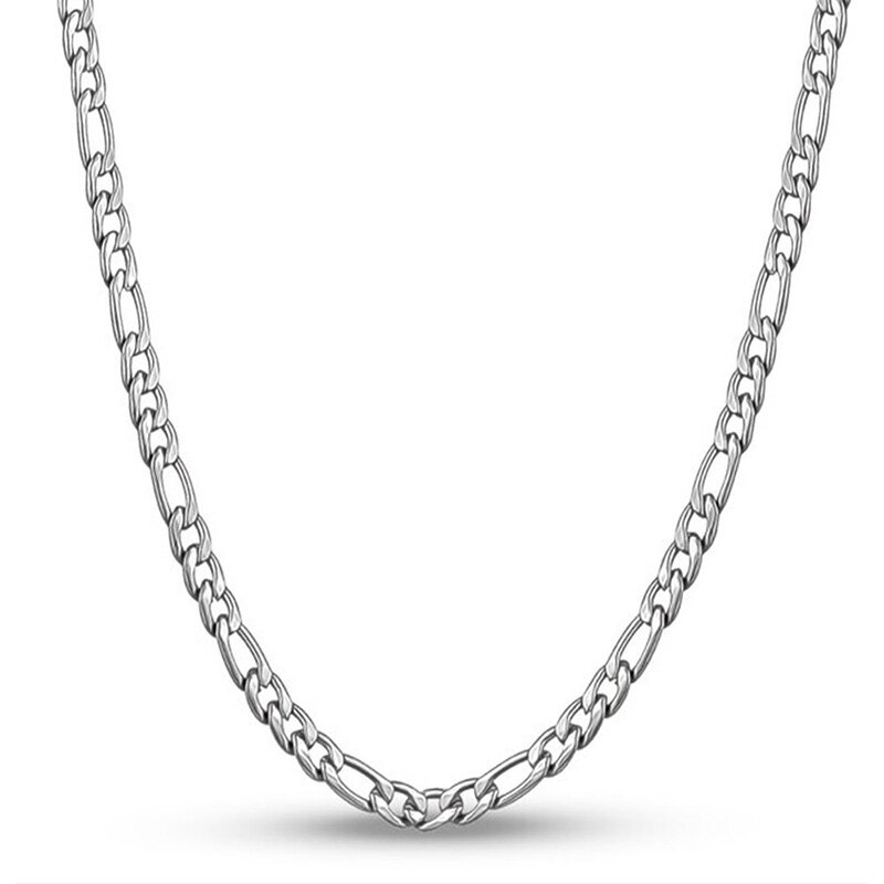 925 Sterling Silver 16-30 Inches Figaro Chain Necklace Men Women Fashion Simple Chain Wedding Christmas Gift Jewelry Accessories