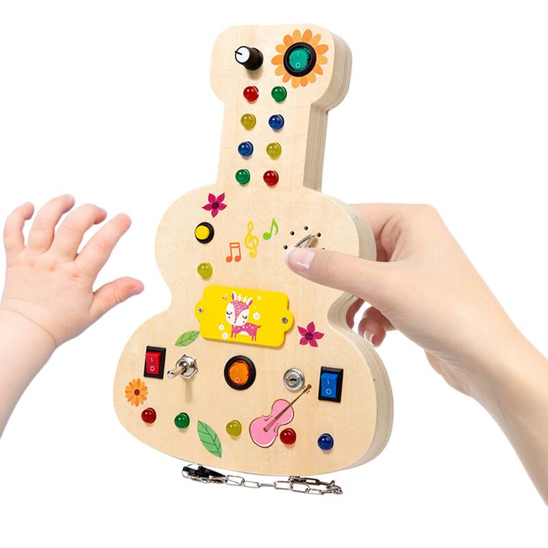 Interruptor de luces de tablero ocupado, juguetes educativos Montessori con botones, habilidades motoras básicas para niños pequeños, niños, niñas, regalos de cumpleaños