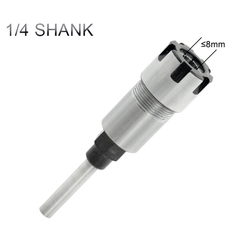 1*Bit Extension Rod Bit Extension Rod 1/4inch Carbon Steel Chuck Wrench Milling Trimming 8mm Collet Durability