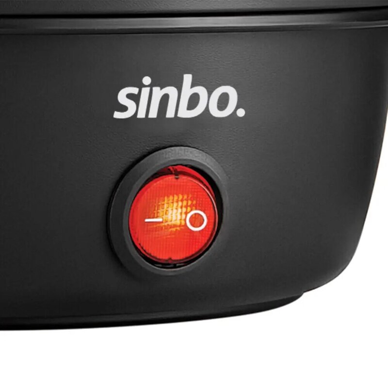 Sinbo-Cuiseur électrique au rine noir pour œufs brounommée durs, capacité de 7, fonction d'arrêt automatique