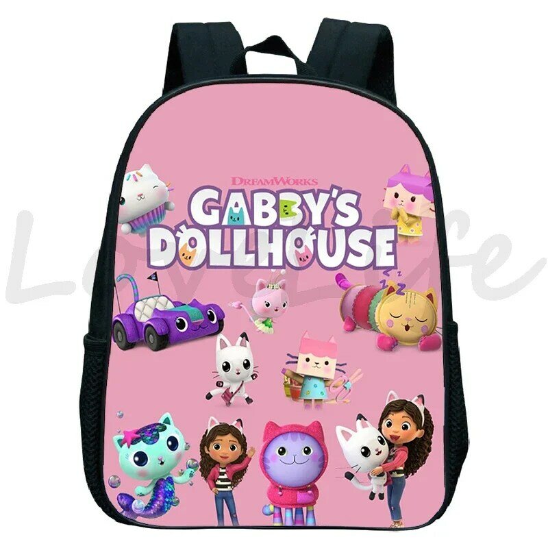 Gabby's Dollhouse Backpack Cute School Bag Girls Primary kindergarten Backpacks Kids Cartoon Bookbag Waterproof Rusksack Mochila