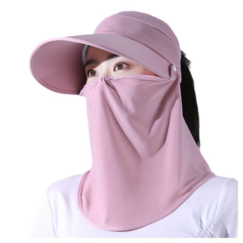 Summer Leisure Sunscreen Face Cover Sun Hood Hat Anti-UV Ice Silk Headgear For Women Cycling Climbing Running Riding Hood G0Q9