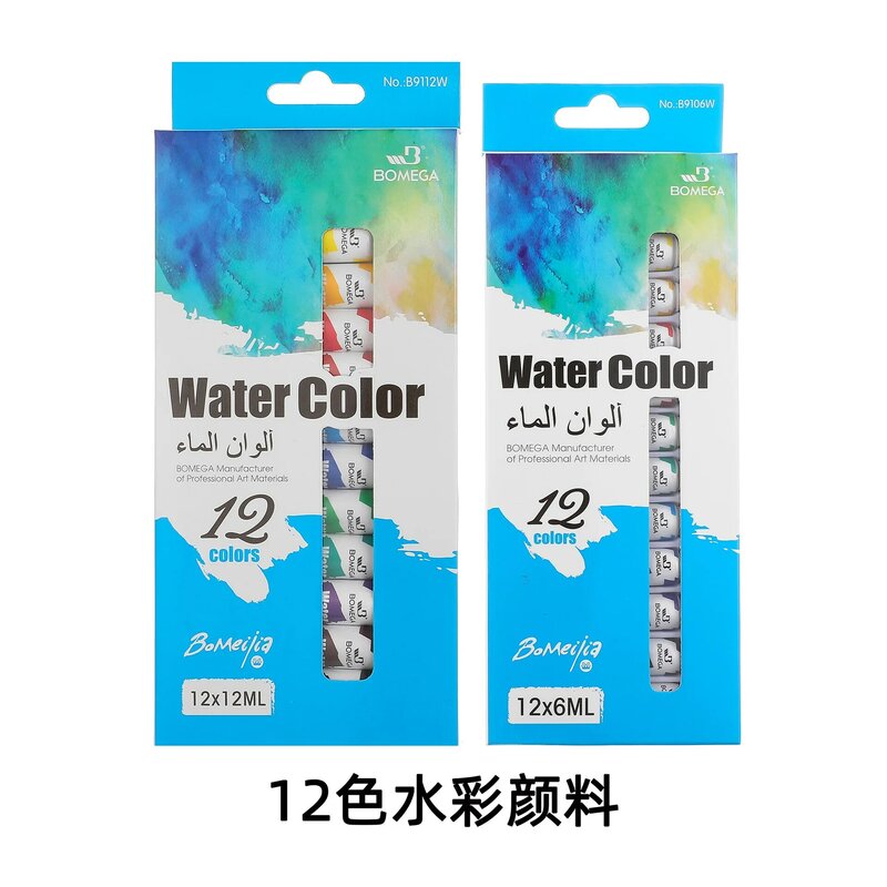 Aomeijia акриловая краска, 12 цветов, профессиональный набор, 6/12 мл, трубка для рисования художника, гуашь, ткань, стекло, масло, вода, цветная краска