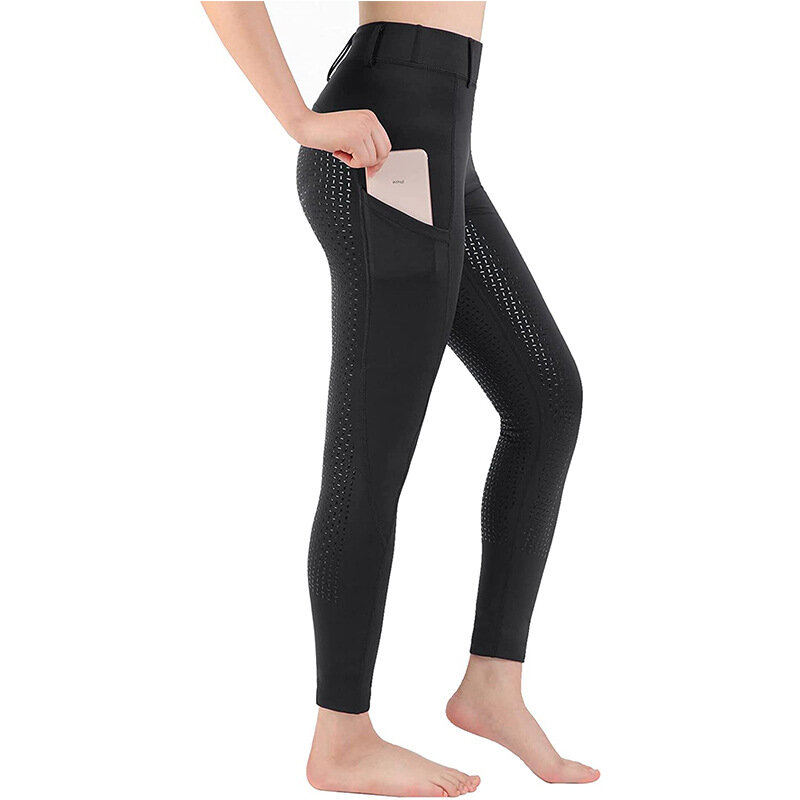 กางเกงรัดรูปสำหรับขี่ม้าสำหรับผู้หญิงกางเกงออกกำลังกายกันลื่น