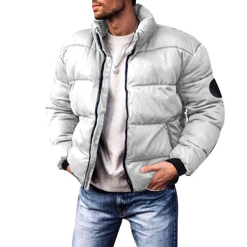 Jaqueta de algodão com gola alta masculina, jaqueta espessa, roupa de algodão, inverno, novo