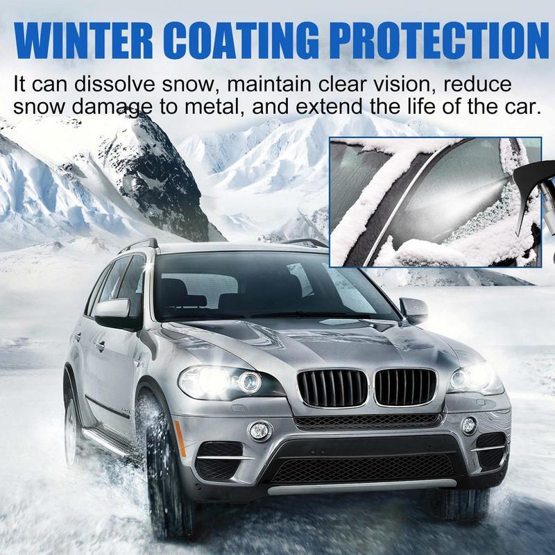 Rimozione della neve dell'auto 100ml Spray antiappannante in vetro per auto invernale Spray per rivestimento idrofobo in vetro impermeabile Deicer per parabrezza per auto
