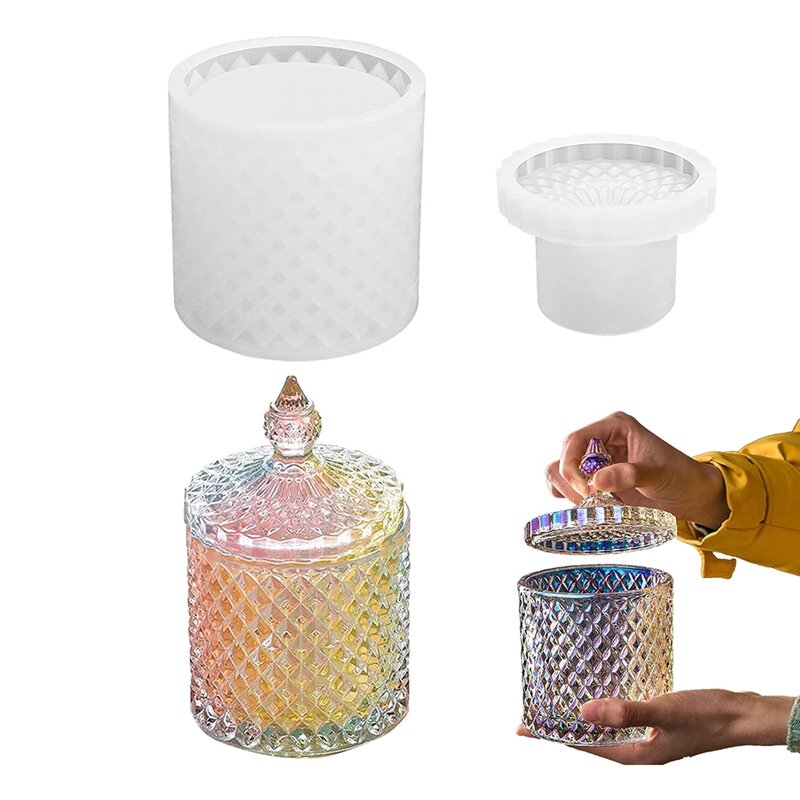 Формы для полимерных коробок с крышками, силиконовая форма для 3D банка, форма для контейнера для хранения декоративных материалов для дома