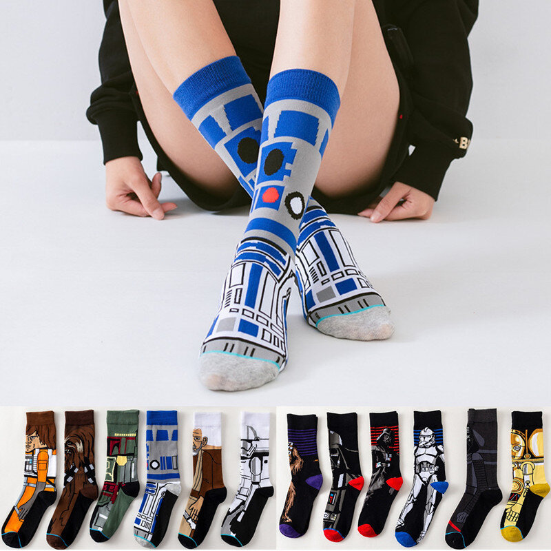 Funny socks New and interesting cartoon pattern socks for men and women Happy socks Harajuku Hip Hop combed cotton Sokken