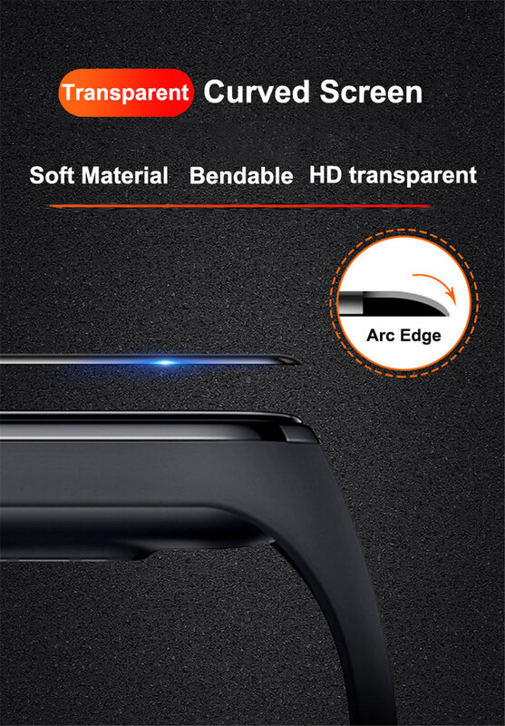 1-5PCS Screen Protectors for Xiaomi MI Band 7 6 5 8 Film Smartwatch Accessories Tempered Glass 9D Full Protective Cover HD Film