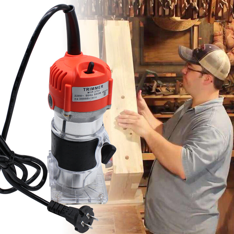 800W 30000RPM Electric Wood Router & Trimmer Woodworking 1/4 Inch WoodCarving Milling Cutting Hine Carpenter Power Tools