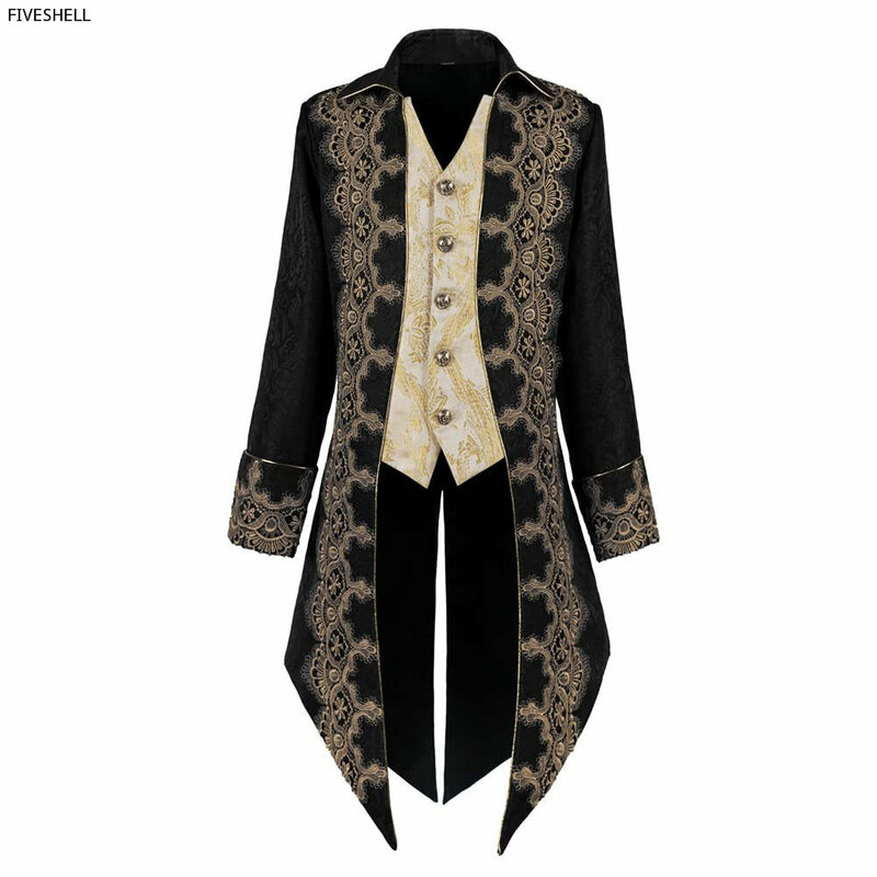 Men Steampunk Gothic Victorian Jacket Vintage Purple Velvet Tailcoat Medieval Frock Coat Uniform Renaissance Costume Homme XXXL