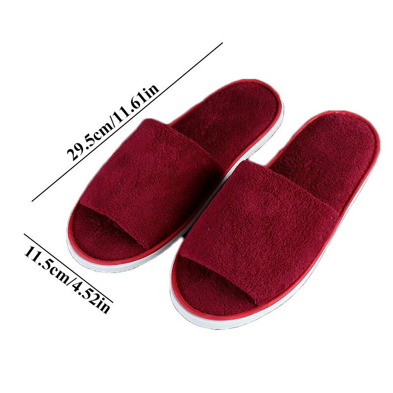Solid Color Coral Fleece Women Slippers Unisex Slippers Hotel Travel Portable Spa Slippers Home Guest Indoor Half Pack Slippers