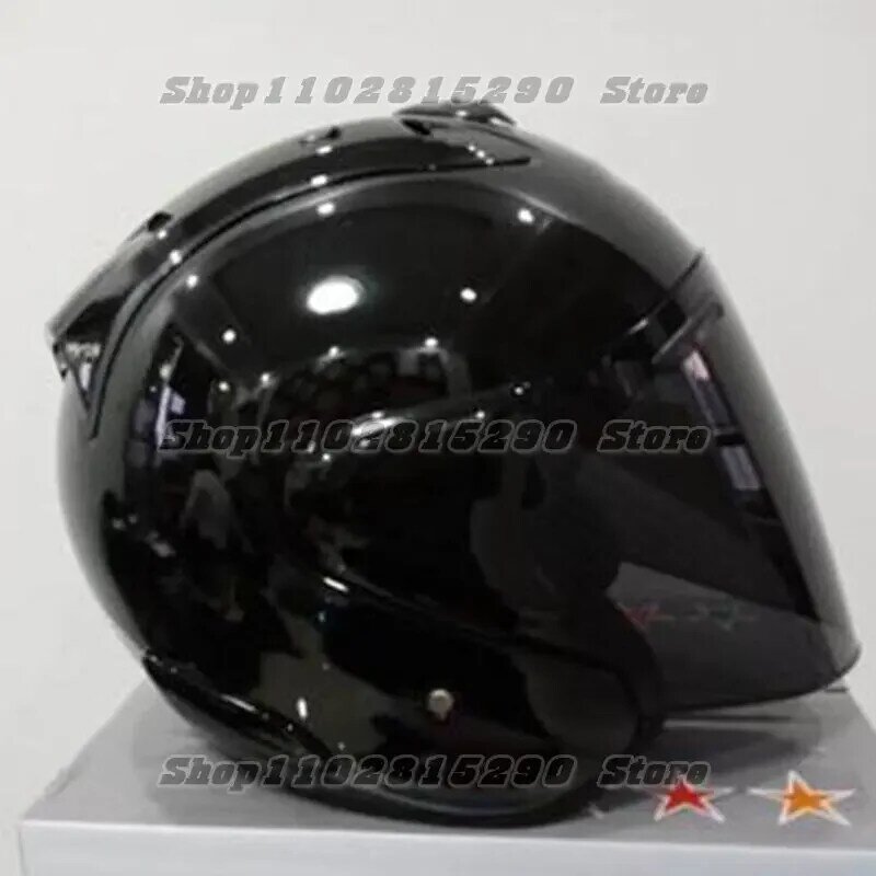 Ram3 helm sepeda motor setengah hitam terang, helm sepeda motor Off-Road musim panas untuk pria dan wanita