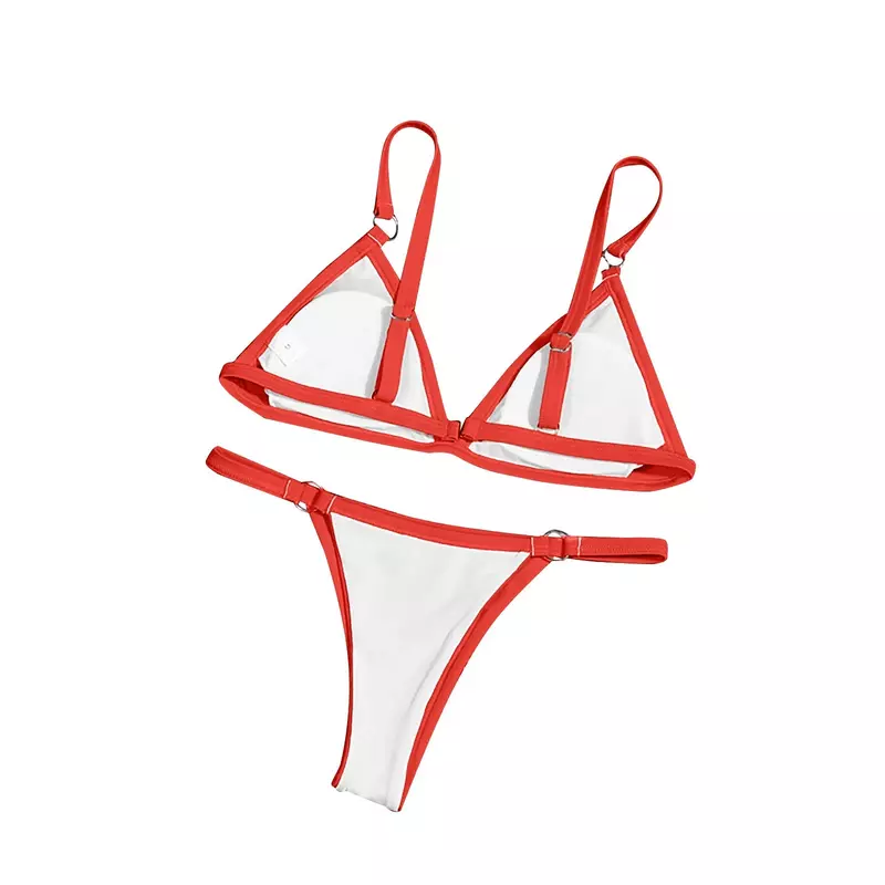 Lingerie Sexy tinta unita da donna Hollow One piece Halter Underwear costume da bagno da donna biquinis feminino 2024 Bikini swimwear