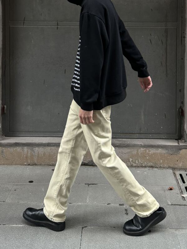 Jeans Slim Stretch perna reta, calças monocromáticas, mostrar