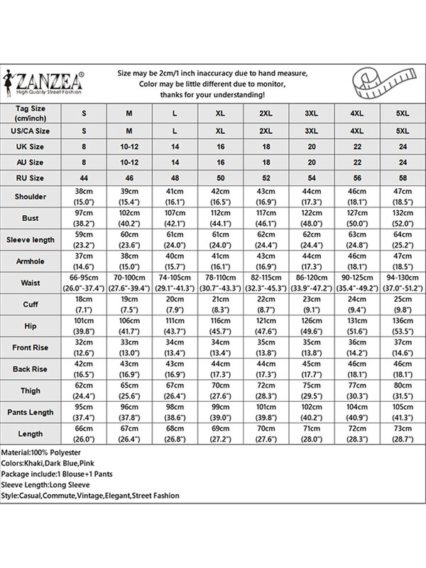 ZANZEA-Conjunto de calças e calças elásticas para mulheres, traje de treino muçulmano elegante, tops de manga longa, babados, moda, Turquia, 2 peças