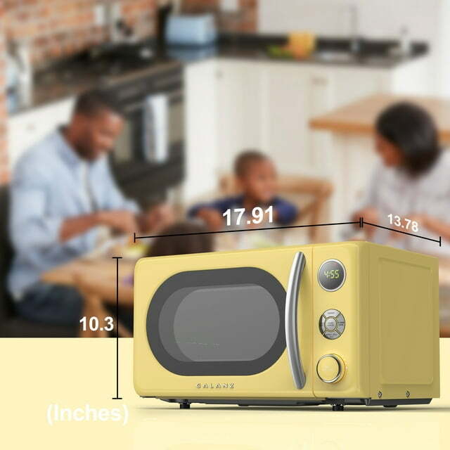 Galanz 0.7 Cu. ft. Retro Countertop Microwave Oven, 700 Watts, Yellow, New