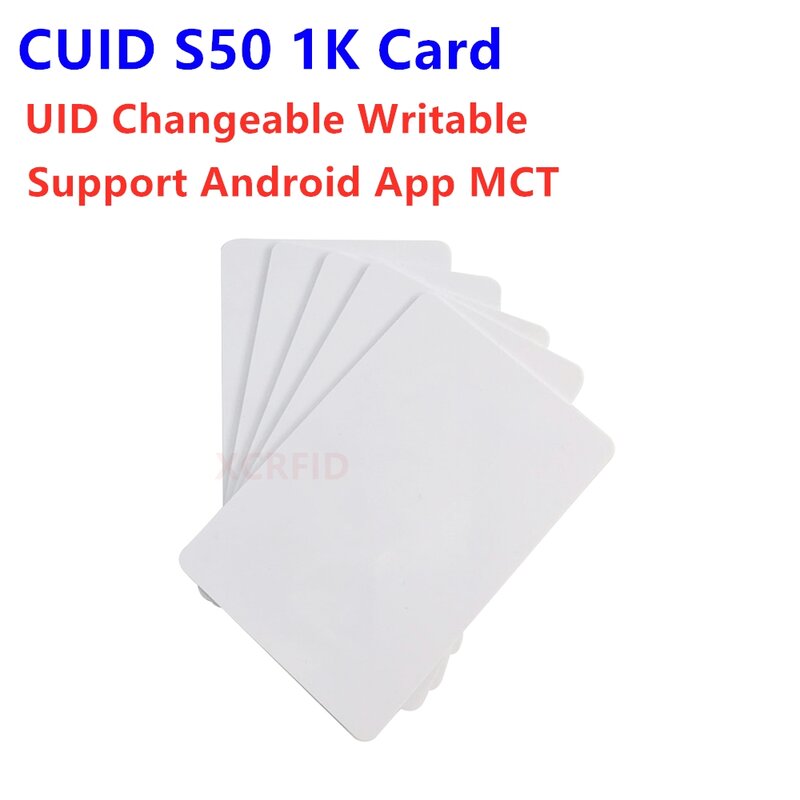 Zmienny karta NFC CUID UID z blokadą 0 możliwość wielokrotnego zapisu dla S50 13.56Mhz nfc chiński magiczna karta obsługa aplikacja na androida MCT