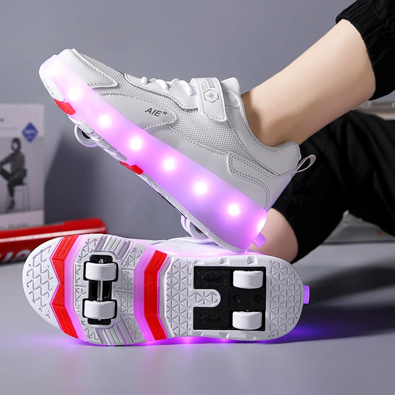 Led Light Roller Skate Shoes Boys Girls Fahion Sport Sneakers Children Birthday Gift Skating Boots Kids Flash Footwear