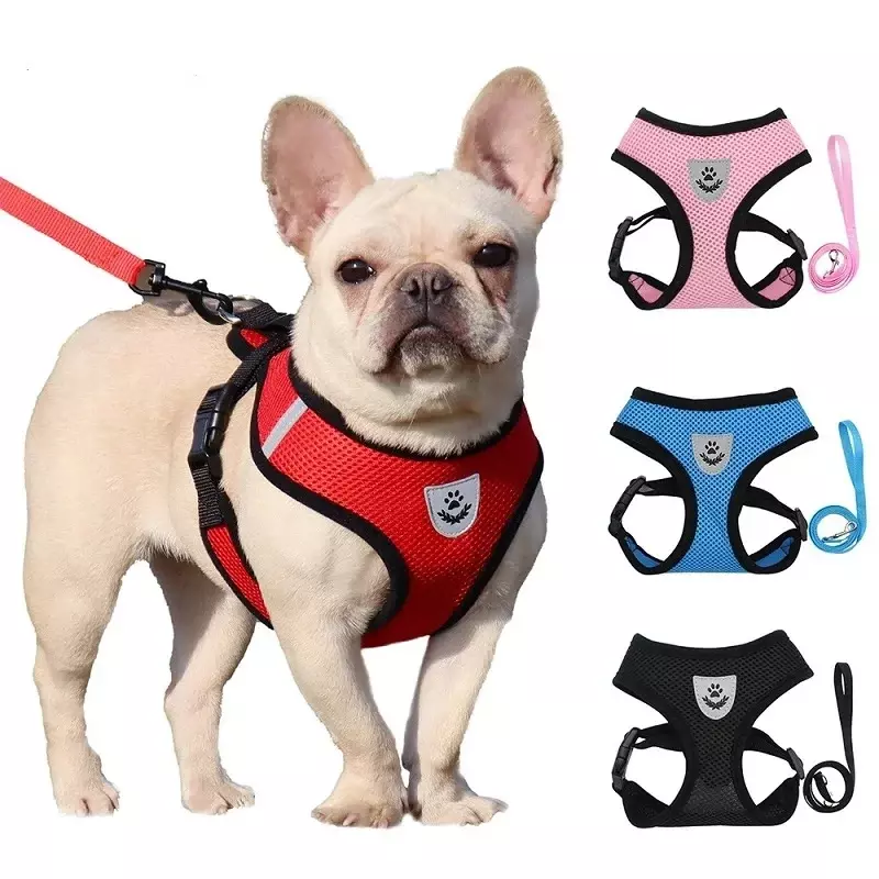 Cat Dog Harness with Lead Leash Adjustable Vest Polyester Mesh Breathable Harnesses Reflective sti for Small Dog Cat accessories